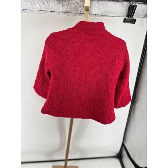 Free People 100% Lambswool Red One Button Lined 3/4 Sleeve Jacket Size XS - Picture 9 of 9
